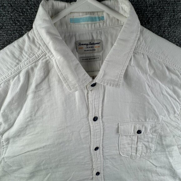 Tommy Bahama Long Sleeve Button Up Shirt Adult Island Modern Fit White XL COTTON - Picture 7 of 16